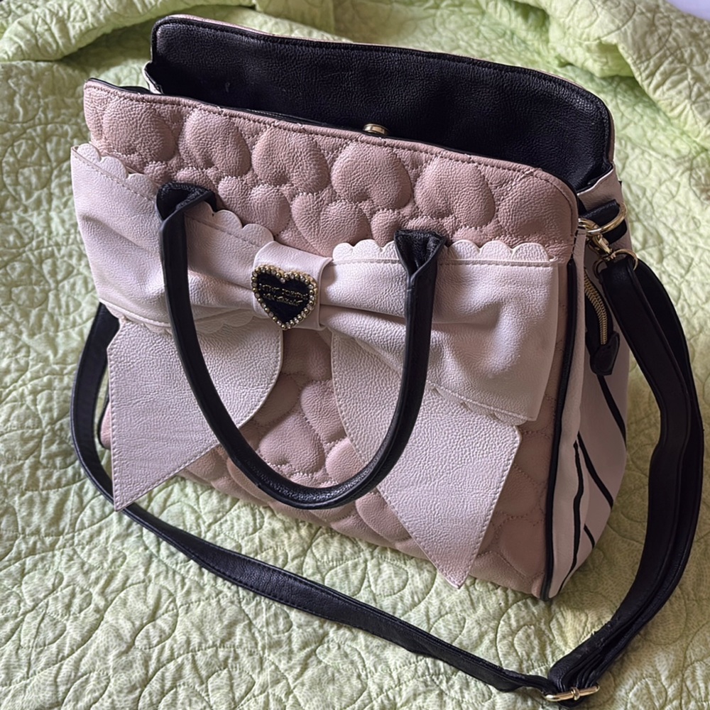 Cream and Black Betsey Johnson bag